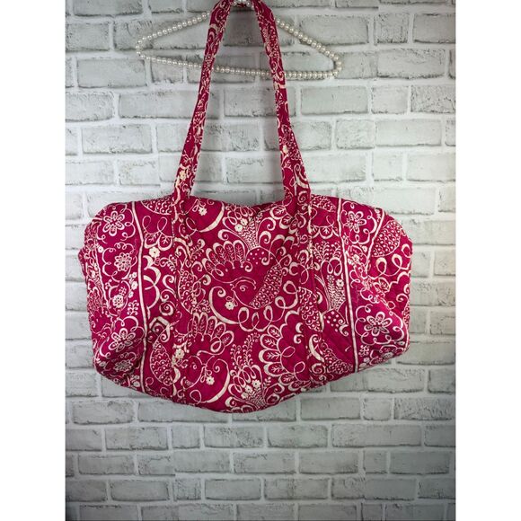 Vera Bradley Large Duffel Bag Very Berry Paisley (Retired Pattern) Bright Color - Picture 8 of 8